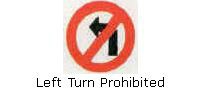 Left turn prohibited